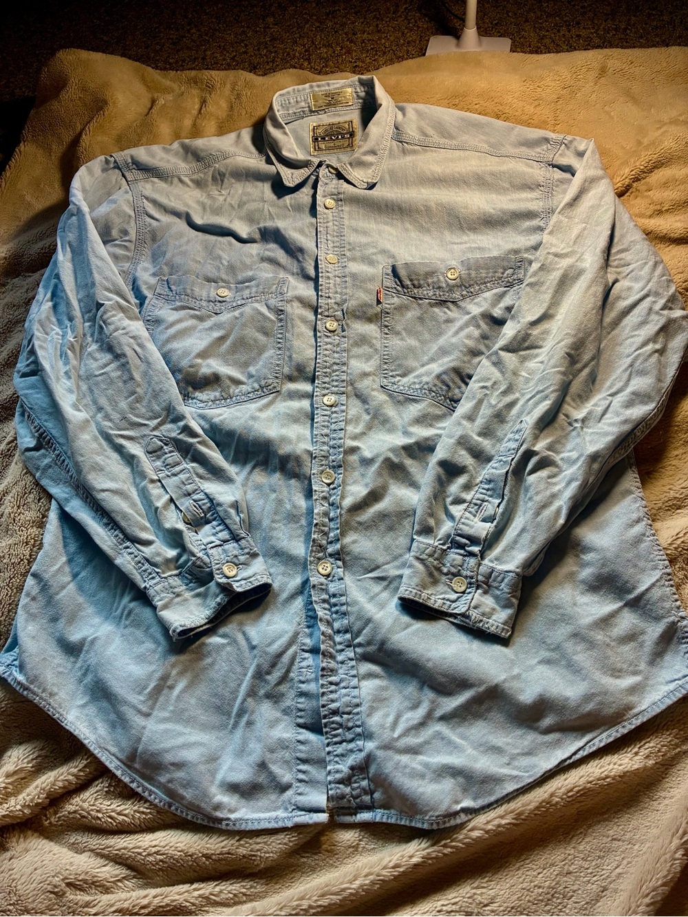 Levi's Light Blue Denim Button-Down Shirt - ladies